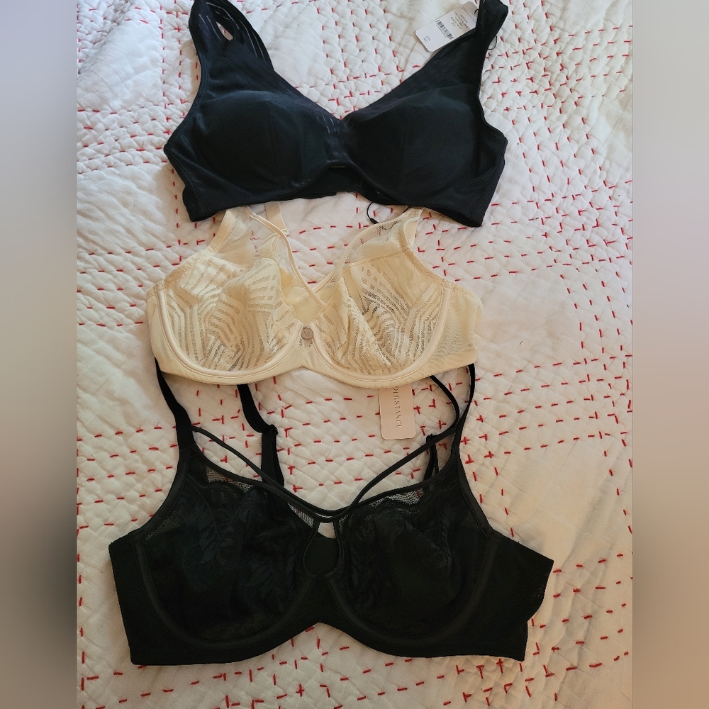 Black and Cream Underwire Bras Intimates